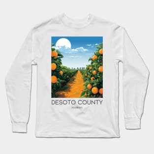 A Pop Art Travel Print of DeSoto County - Florida - US Long Sleeve T-Shirt